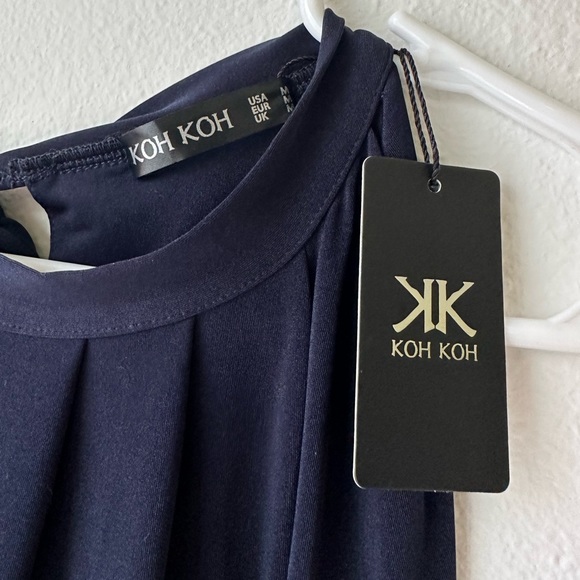 Formal navy halter dress with keyhole back - Picture 10 of 10